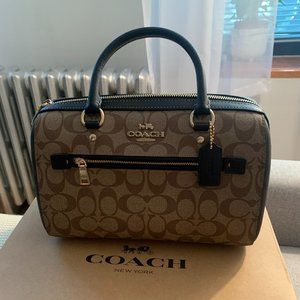 Coach Rowan Satchel In Blocked Signature Canvas